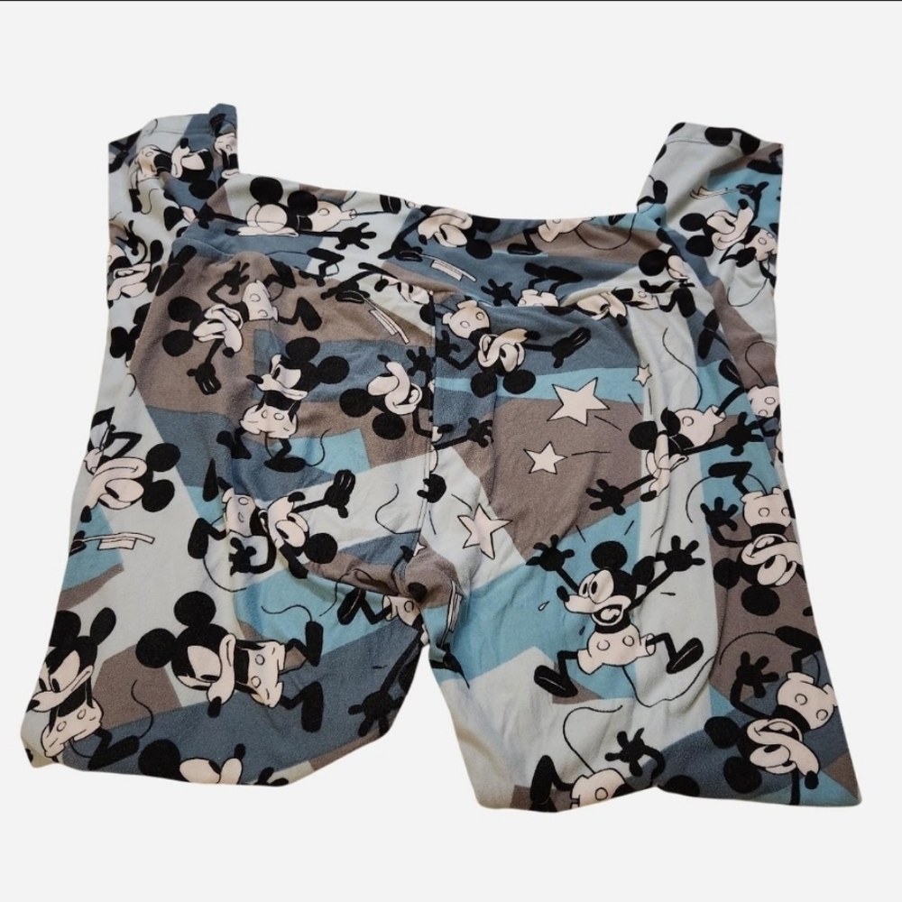 LuLaRoe Disney Leggings Lot OS – Retro Mickey Geometric & Classic Mickey – GUC - Picture 4 of 7